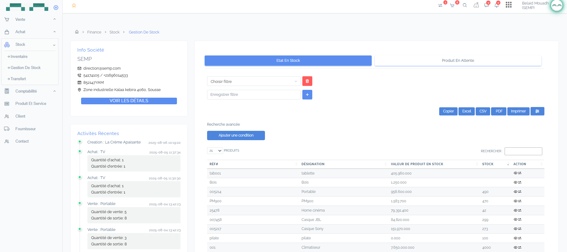 Logiciel de gestion de stock, inventaires en temps réel, multi-entrepôts et alertes automatiques