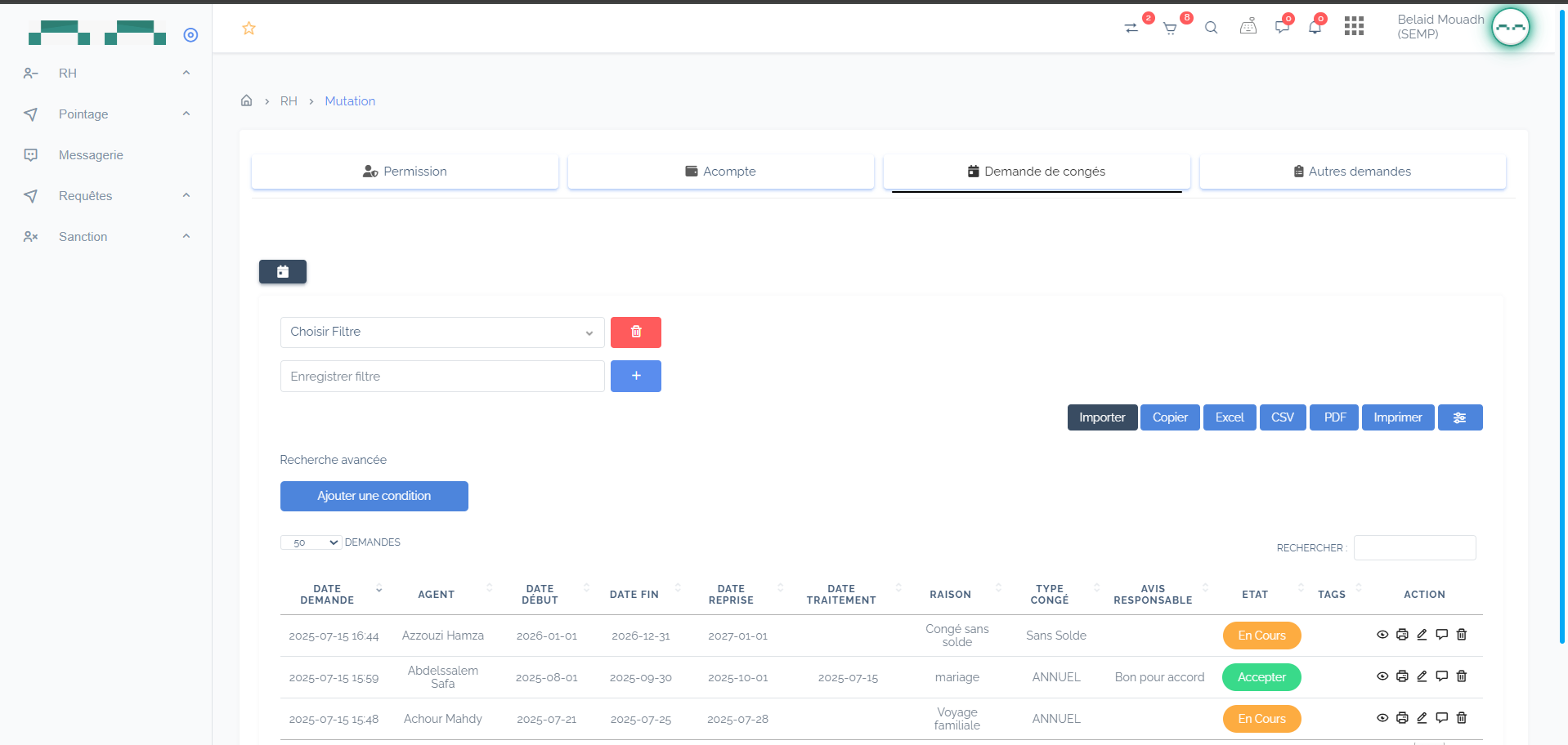 Logiciel de gestion des congés et absences avec validation automatisée | SMOFT ERP
